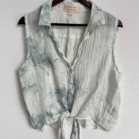 Cloth & Stone Anthropologie Tie Dye Front Tie Tank - Picture 3 of 3